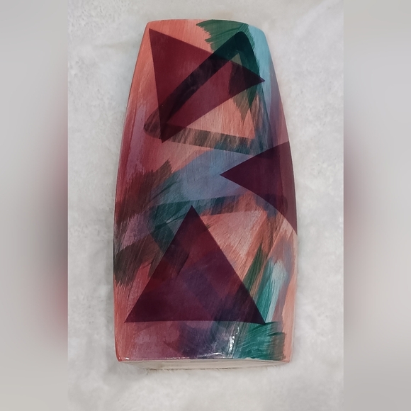 Mikasa Studio Large Ceramic Vase Hand Painted Abstract Design Signed JB 91